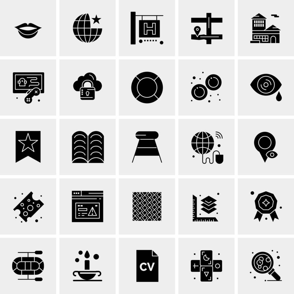 25 iconos de negocios universales vector ilustración de icono creativo para usar en proyectos relacionados con la web y dispositivos móviles