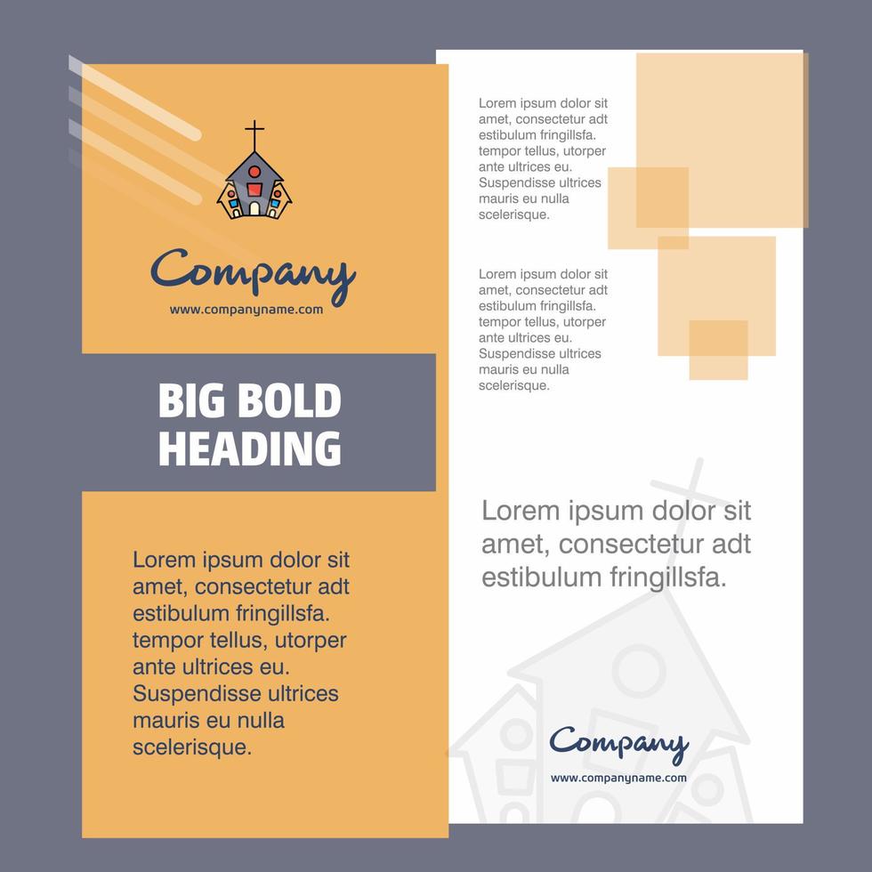 Church Company Brochure Title Page Design Company profile annual report presentations leaflet Vector Background