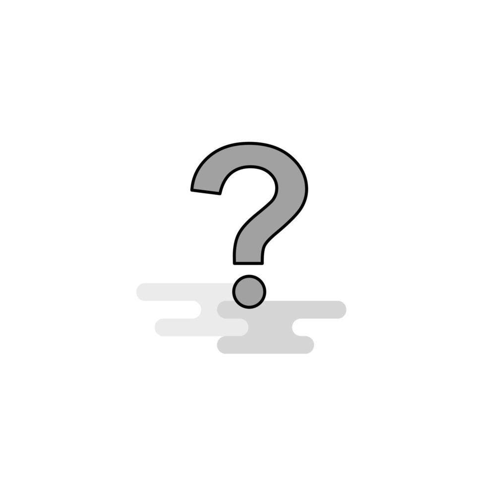 Question mark Web Icon Flat Line Filled Gray Icon Vector