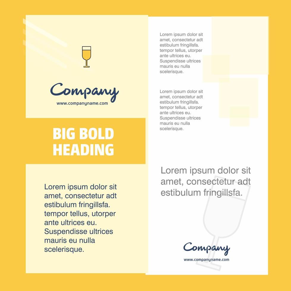 Glass Company Brochure Title Page Design Company profile annual report presentations leaflet Vector Background