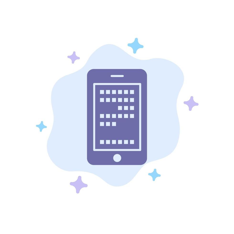 icono azul de codificación de celda de educación móvil en el fondo abstracto de la nube vector