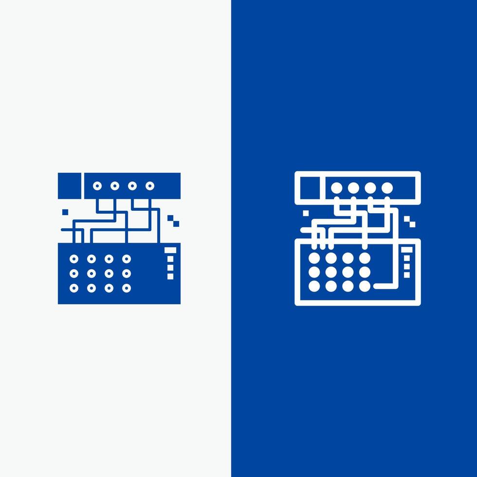 Analog Connection Device Module Sound Line and Glyph Solid icon Blue banner Line and Glyph Solid icon Blue banner vector