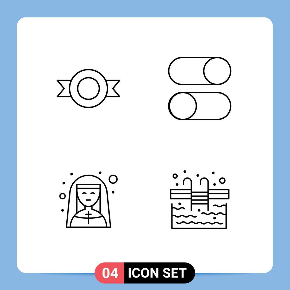 4 Line concept for Websites Mobile and Apps label female ellipsis radio nun Editable Vector Design Elements