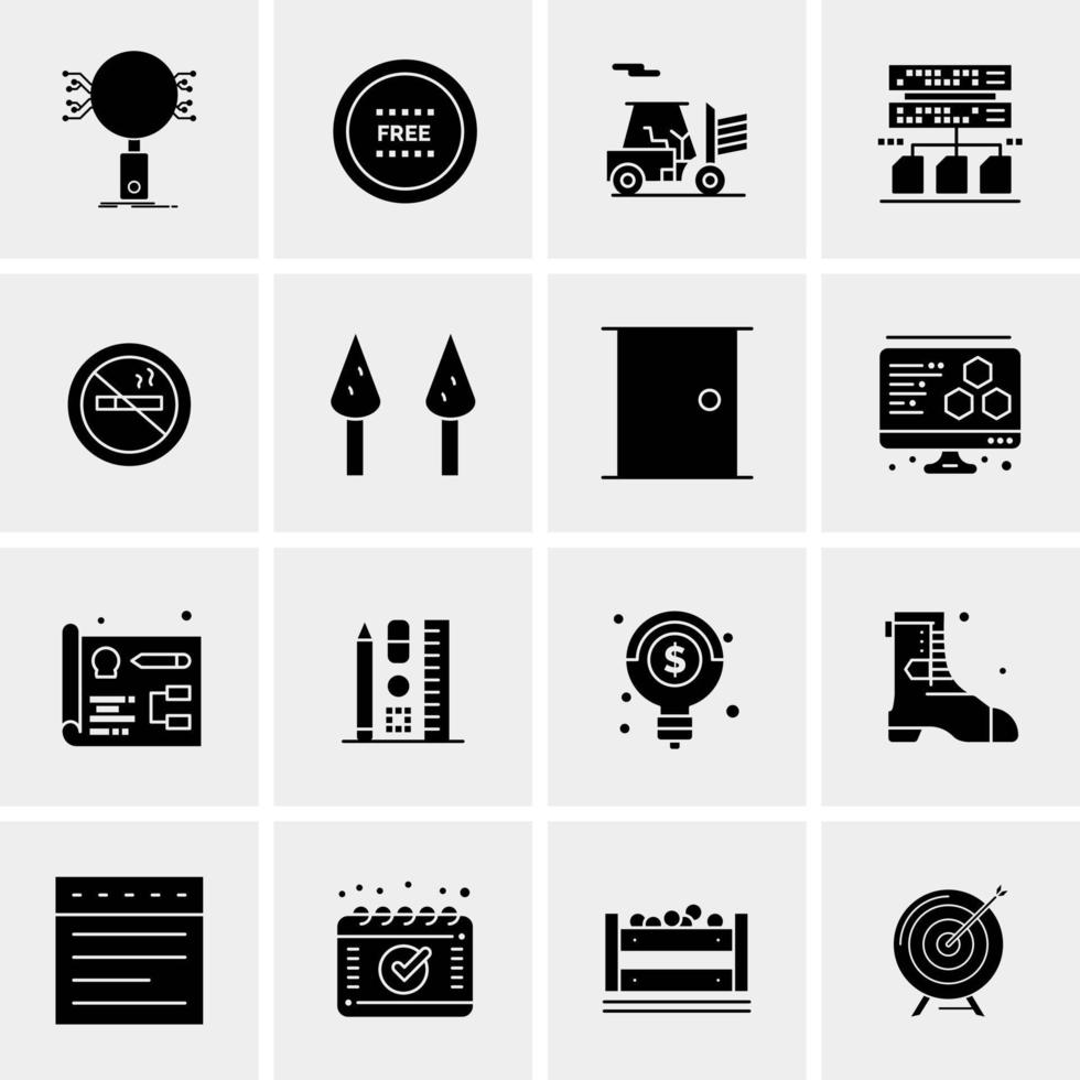 16 iconos de negocios universales vector ilustración de icono creativo para usar en proyectos relacionados con la web y dispositivos móviles