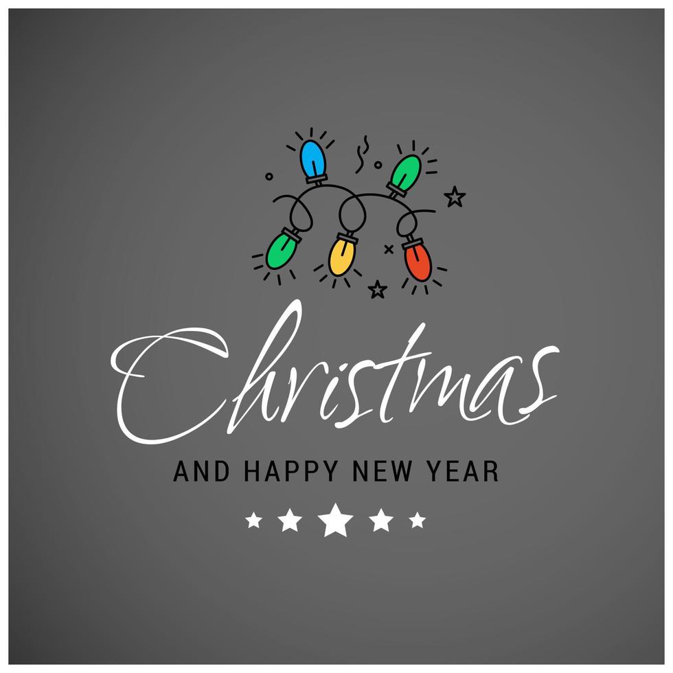 Merry Christmas card with creative design vector