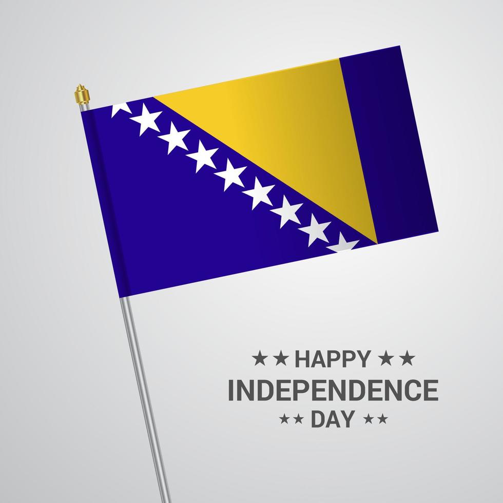 Bosnia and Herzegovina Independence day typographic design with flag vector