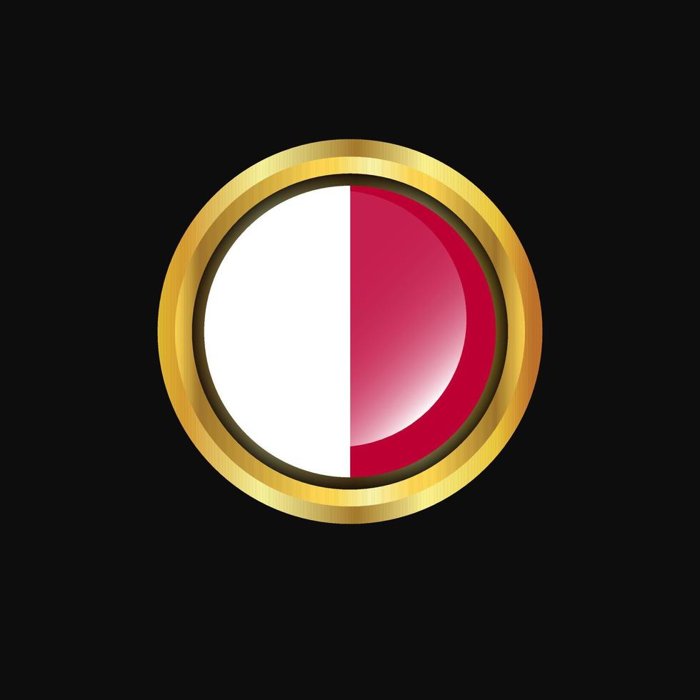 Malta flag Golden button vector