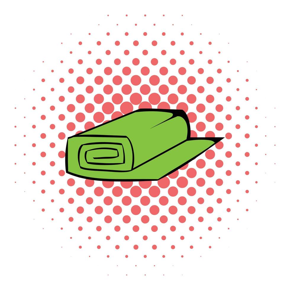 Roll of fabric icon, comics style vector