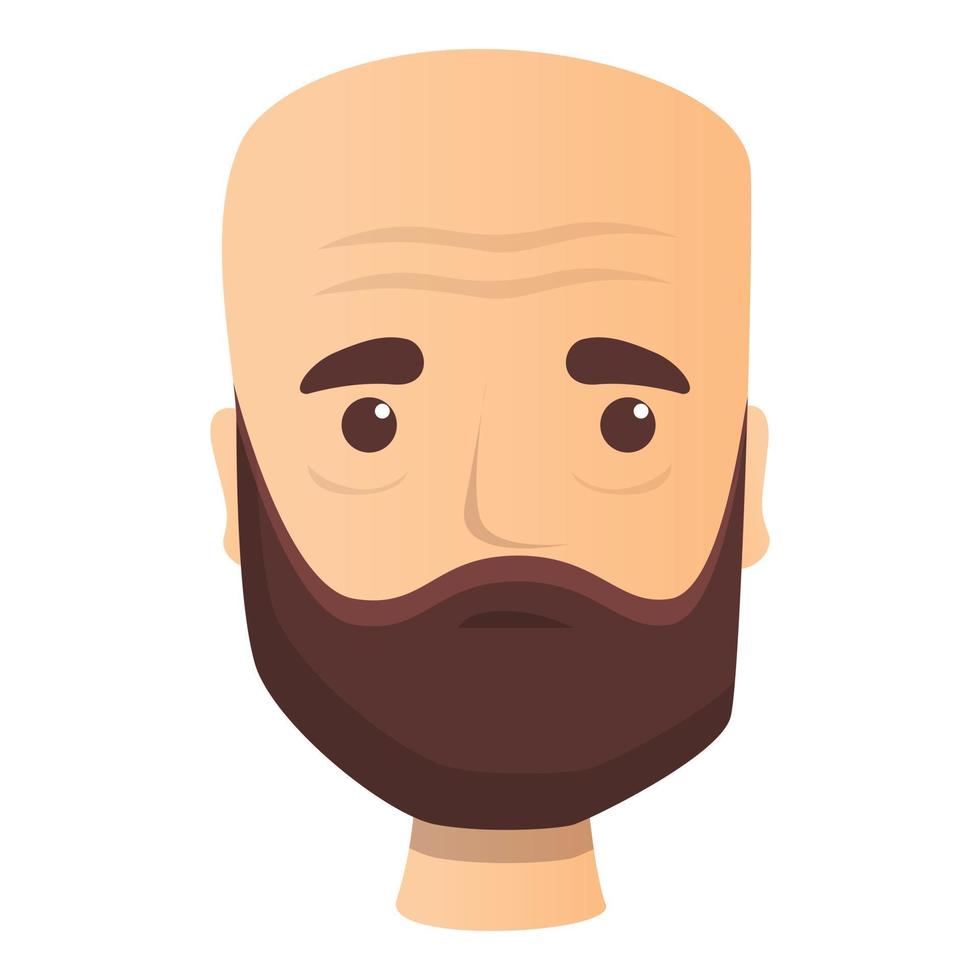 Bearded man wrinkles icon, cartoon style vector