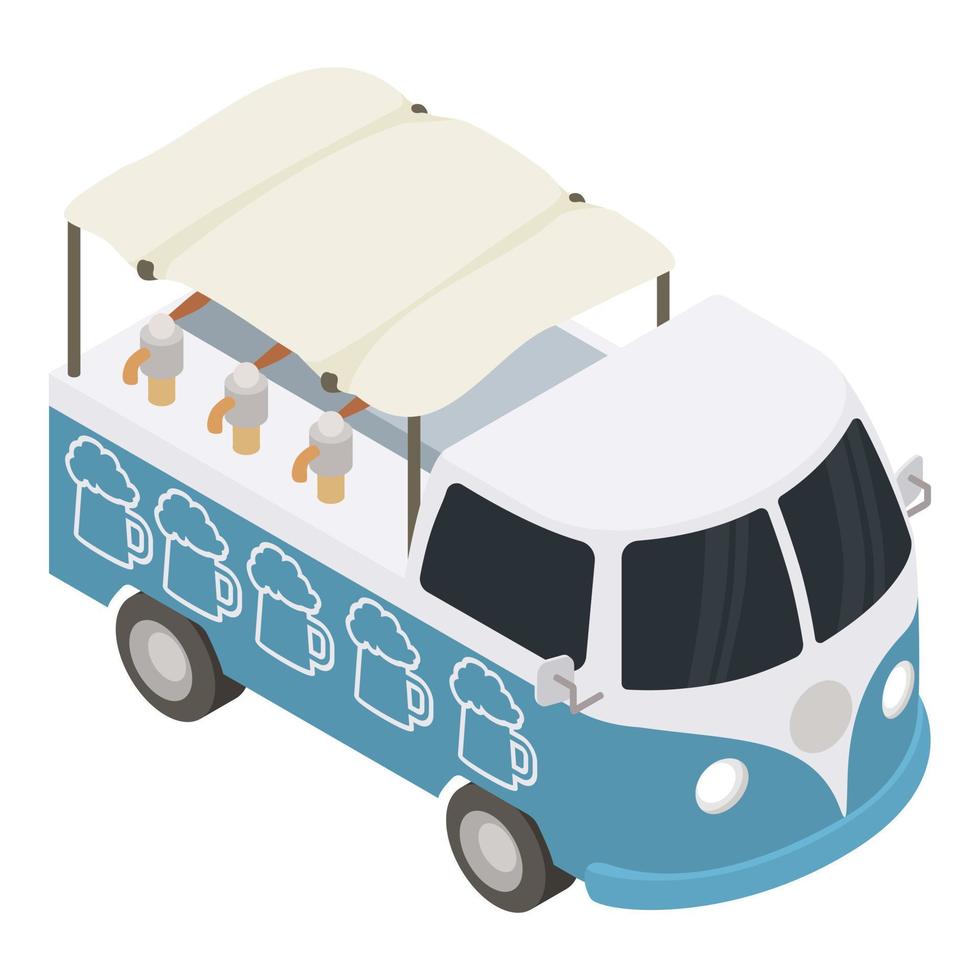 Beer truck icon, isometric style vector