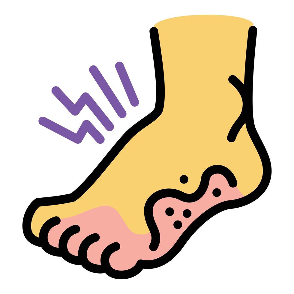 Foot frostbite icon, outline style vector