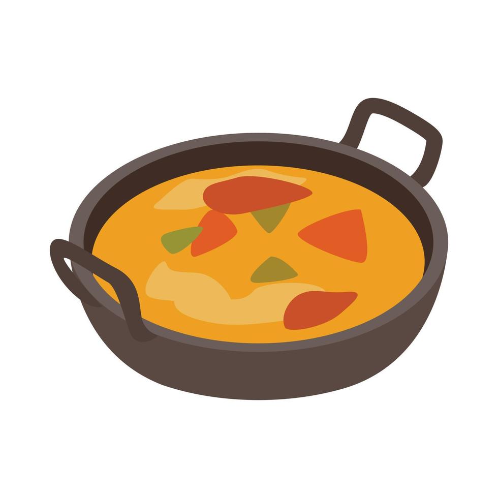 Indian traditional dish icon, isometric 3d style vector