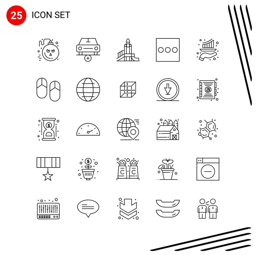 Collection of 25 Vector Icons in Line style Pixle Perfect Outline Symbols for Web and Mobile Line Icon Signs on White Background 25 Icons Creative Black Icon vector background