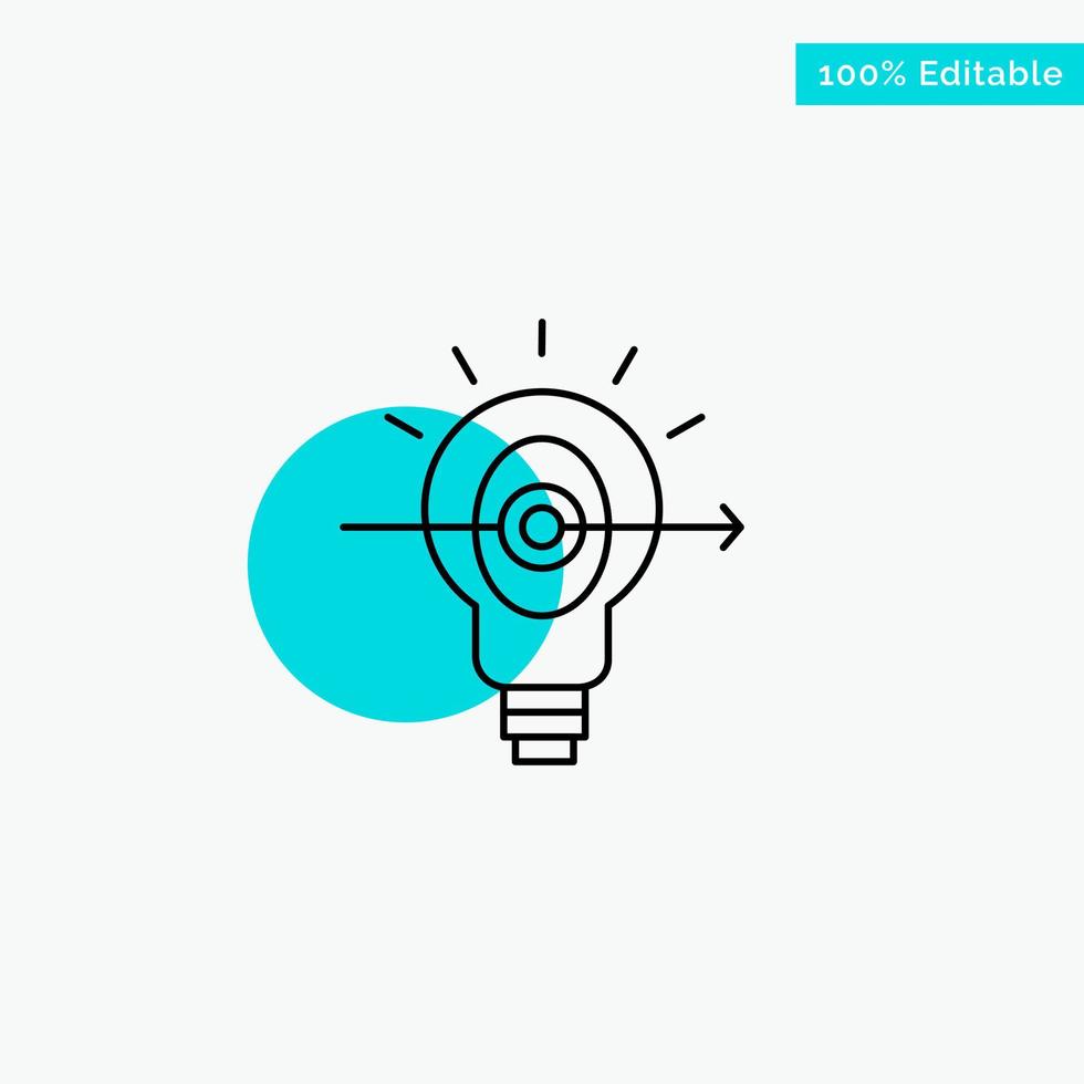 Bulb Success Focus Business turquoise highlight circle point Vector icon