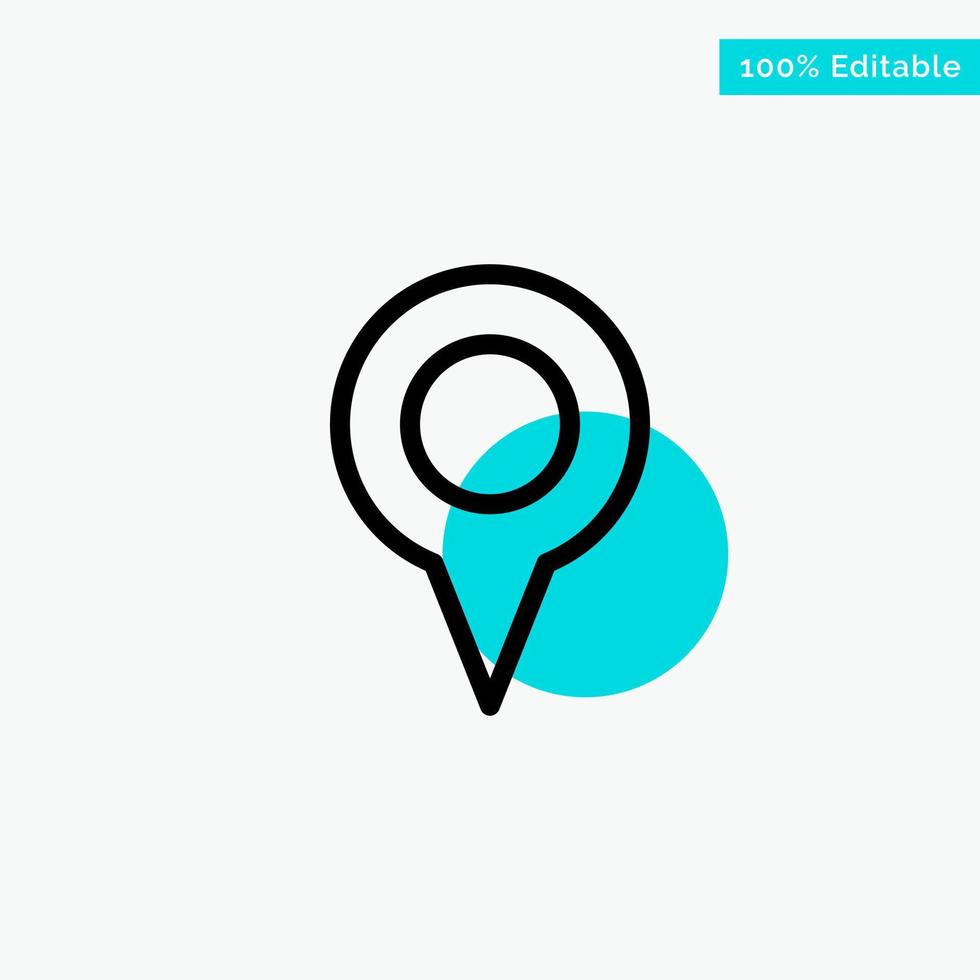 Geo location Location Map Pin turquoise highlight circle point Vector icon