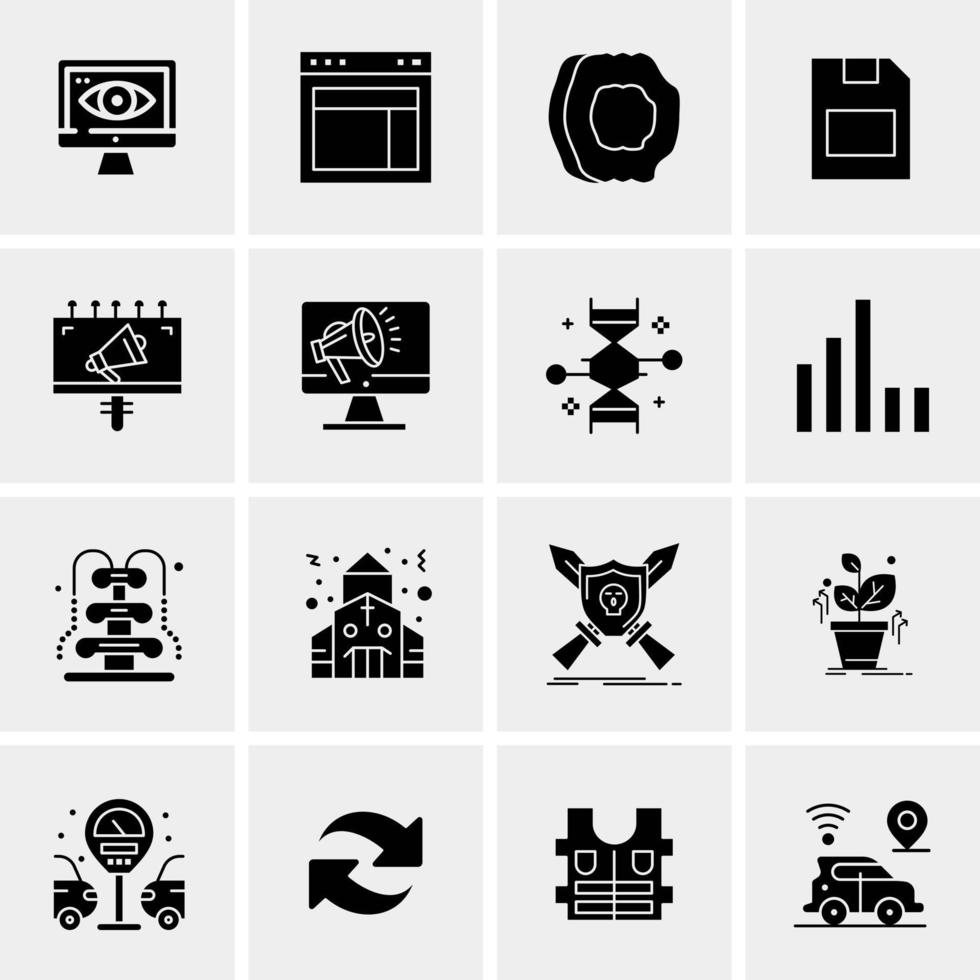 16 Universal Business Icons Vector Creative Icon Illustration to use in web and Mobile Related project