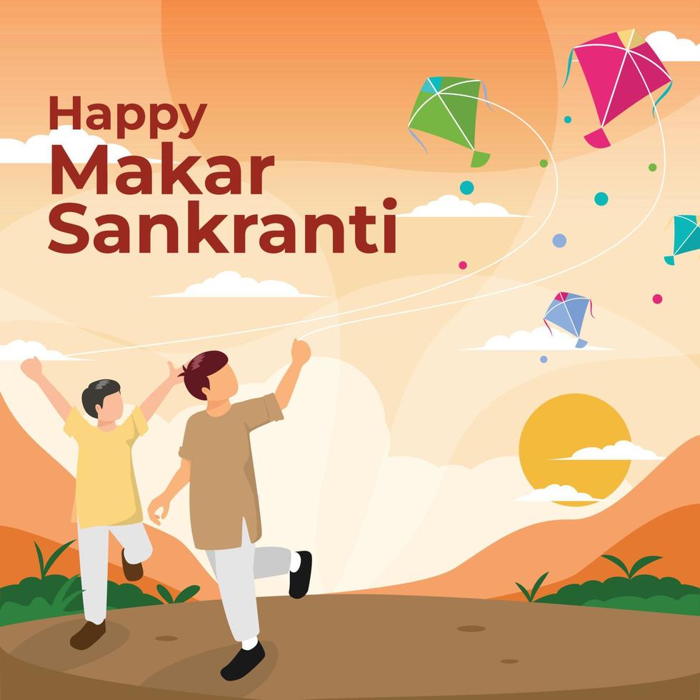 india festividad de makar sankranti vector