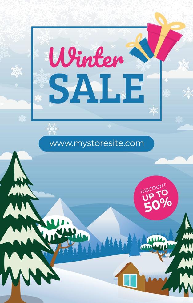 Winter Sale Poster Template vector