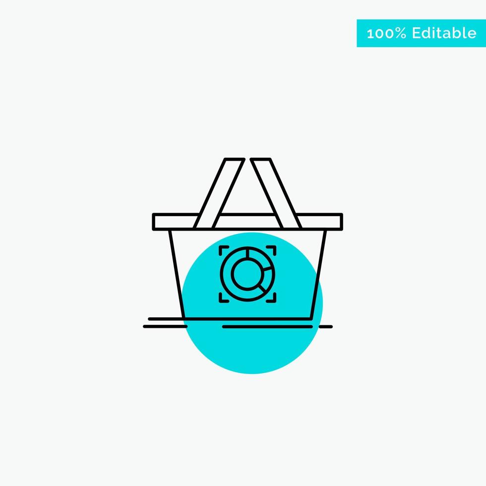 Cart Add To Cart Basket Shopping turquoise highlight circle point Vector icon
