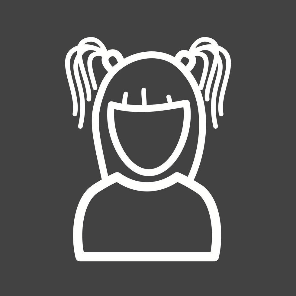 Gothic Girl Line Inverted Icon vector