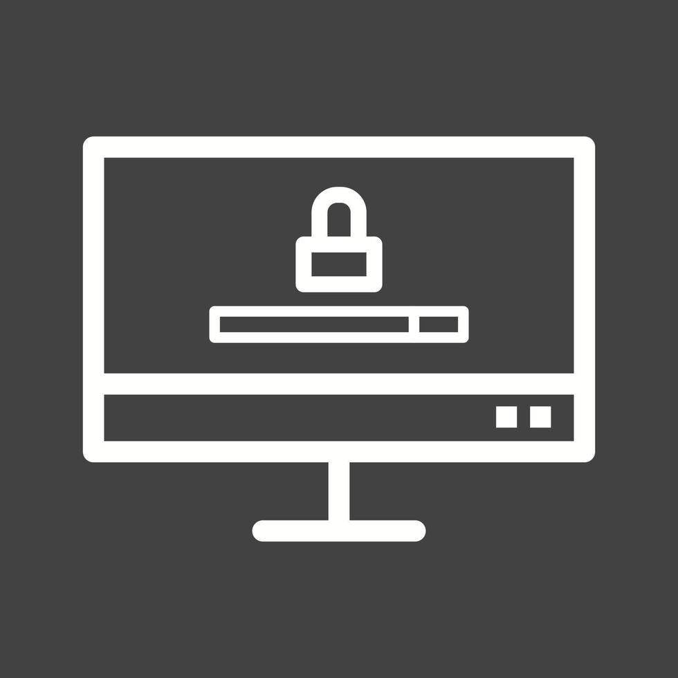 Locked System Line Inverted Icon vector