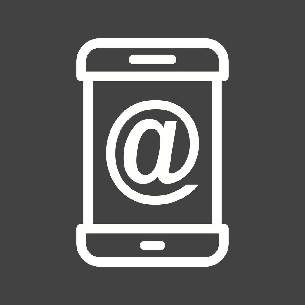 Email Address Line Inverted Icon vector