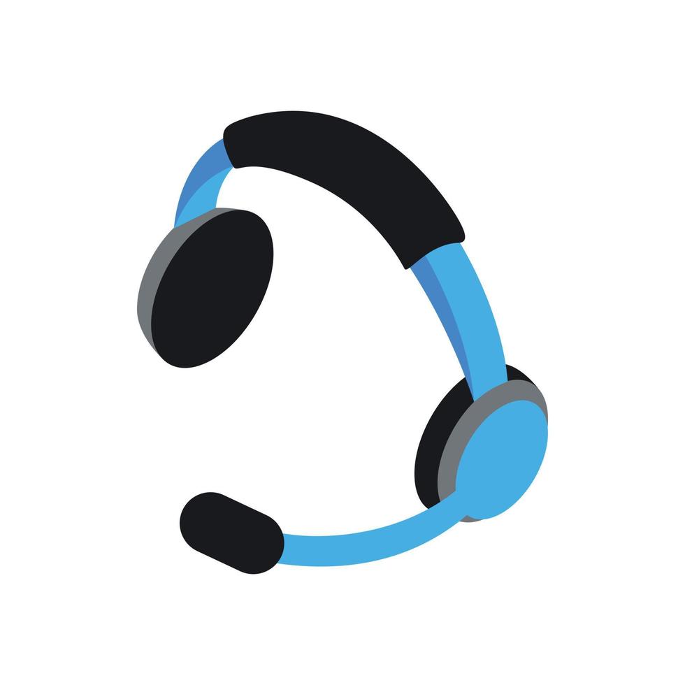 Headset icon, isometric 3d style vector