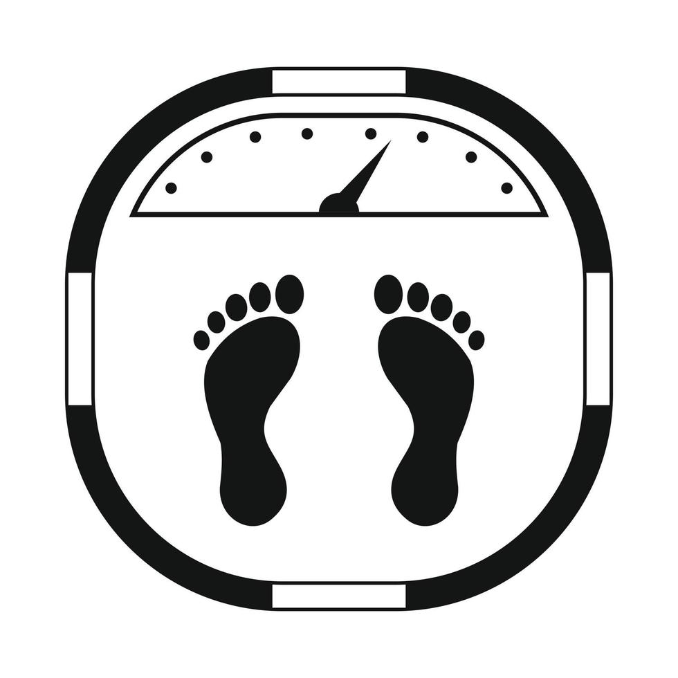 escala de peso icono simple negro vector