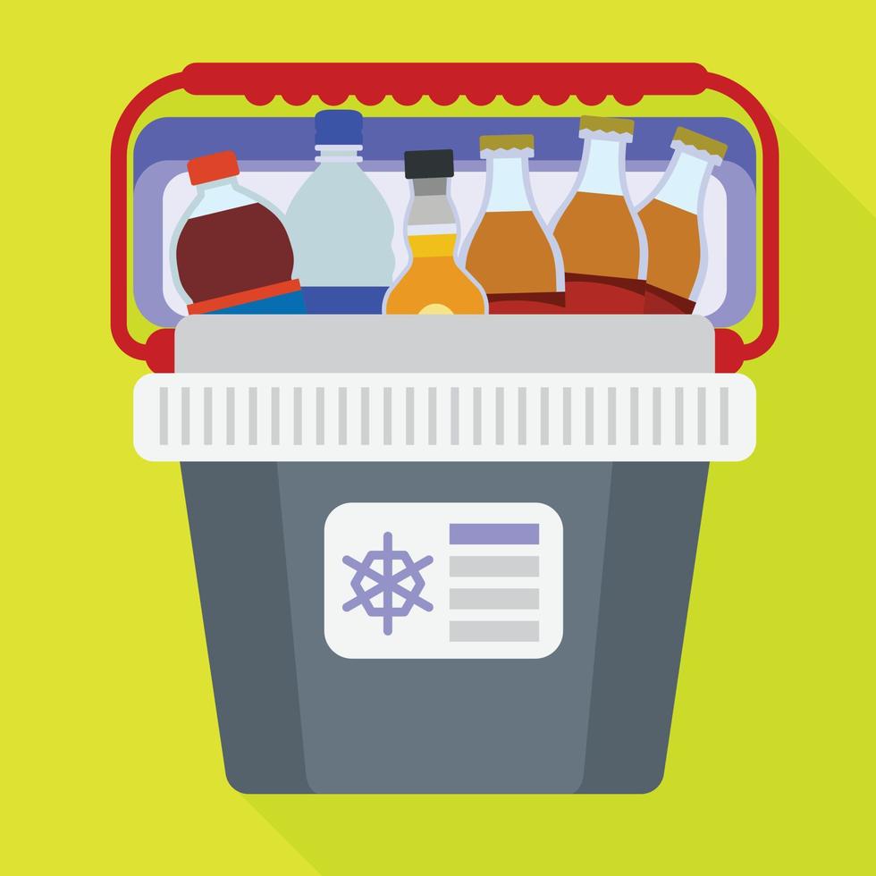 Portable fridge icon, flat style vector