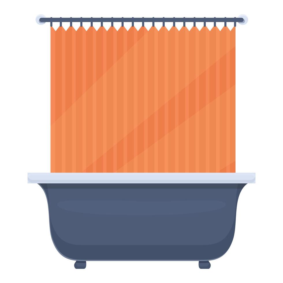 Shower curtain spa icon, cartoon style vector