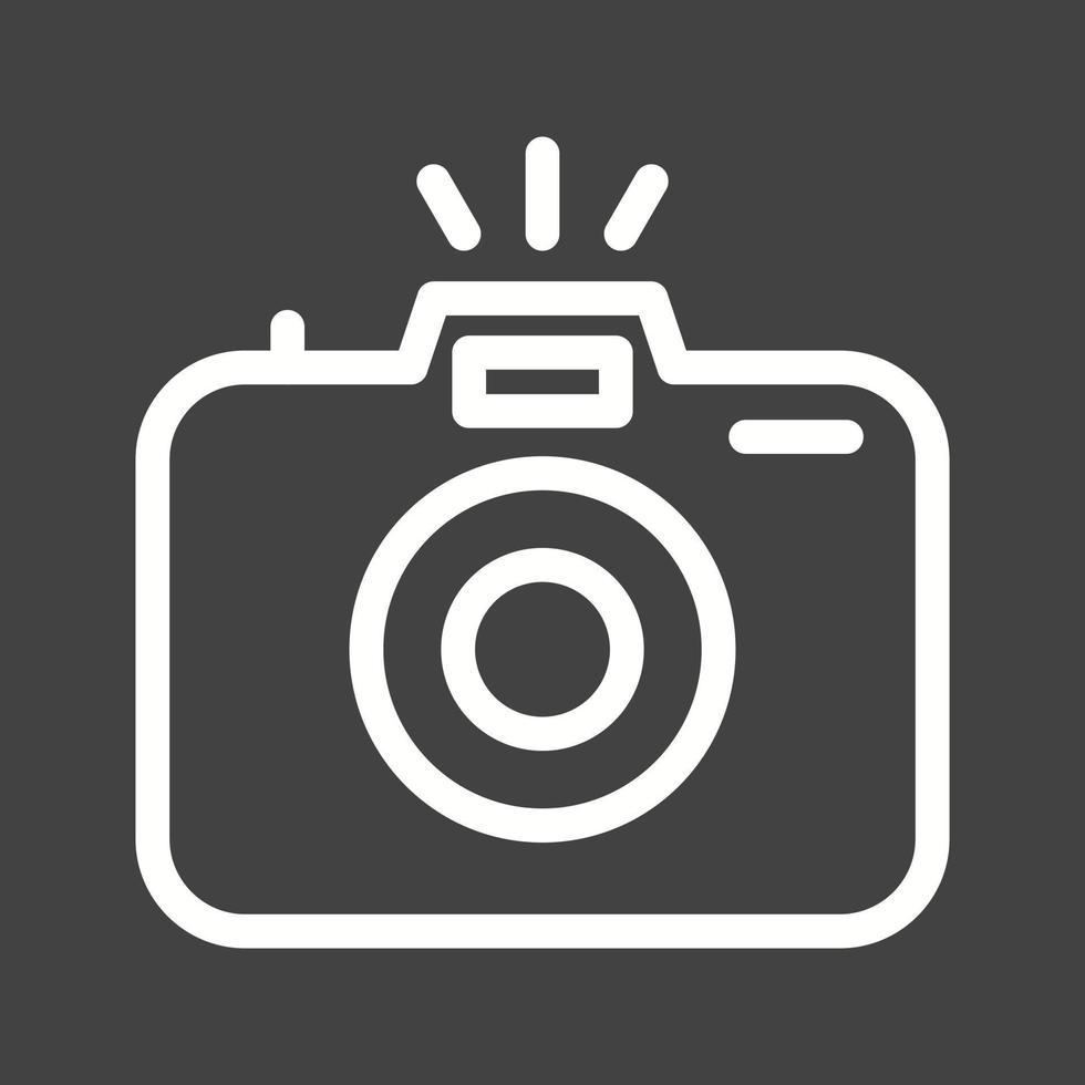 icono de línea de cámara de fotografía invertida vector