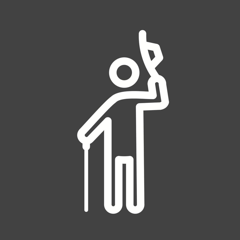 Elegant Man Saluting Line Inverted Icon vector