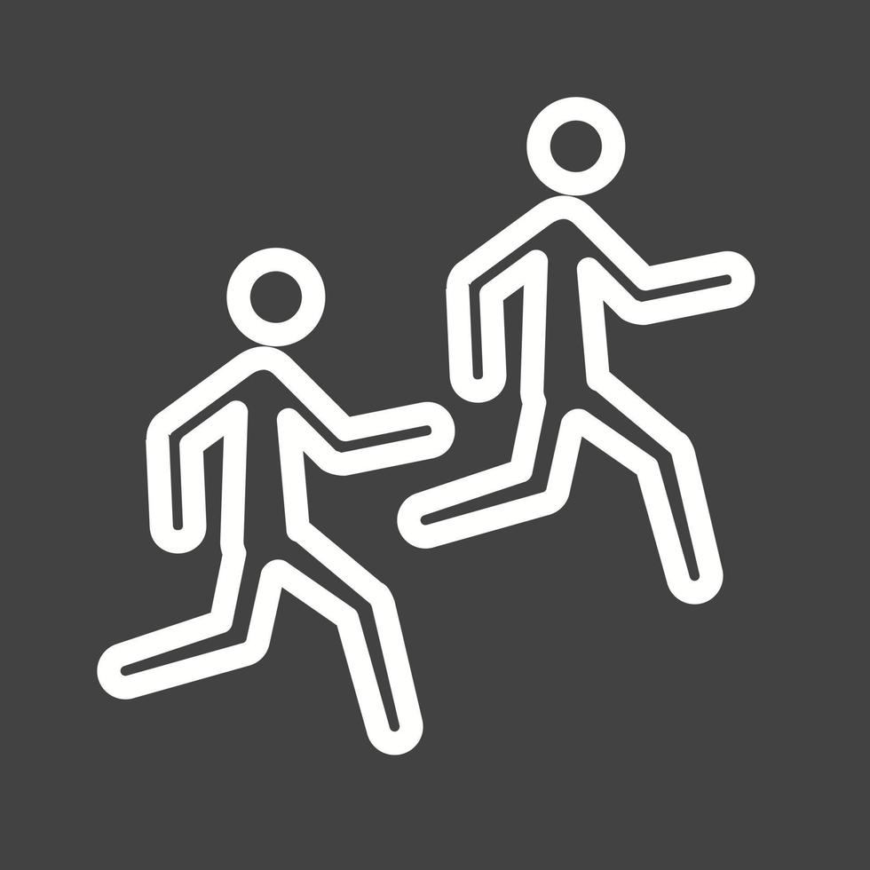 Running Race Line Inverted Icon vector