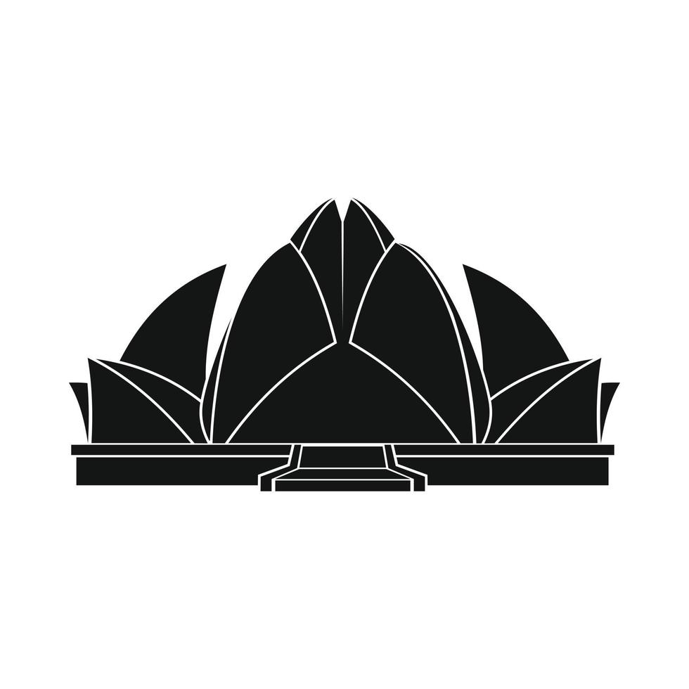 Lotus Temple, New Delhi icon, simple style vector