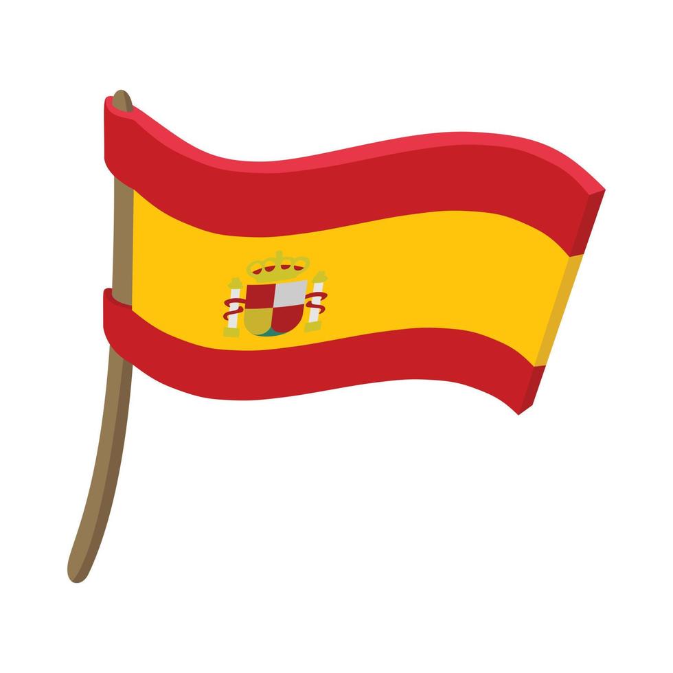 Flag of Spain icon, cartoon style vector