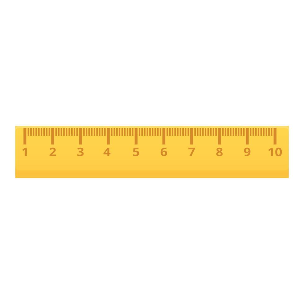 School wood ruler icon, cartoon style vector