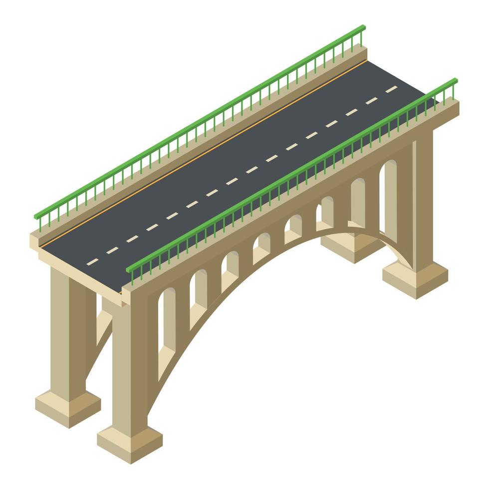 icono de puente de arquitectura, estilo isométrico vector