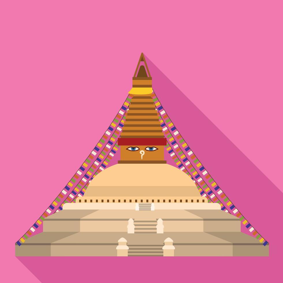 icono del templo tailandés, estilo plano vector