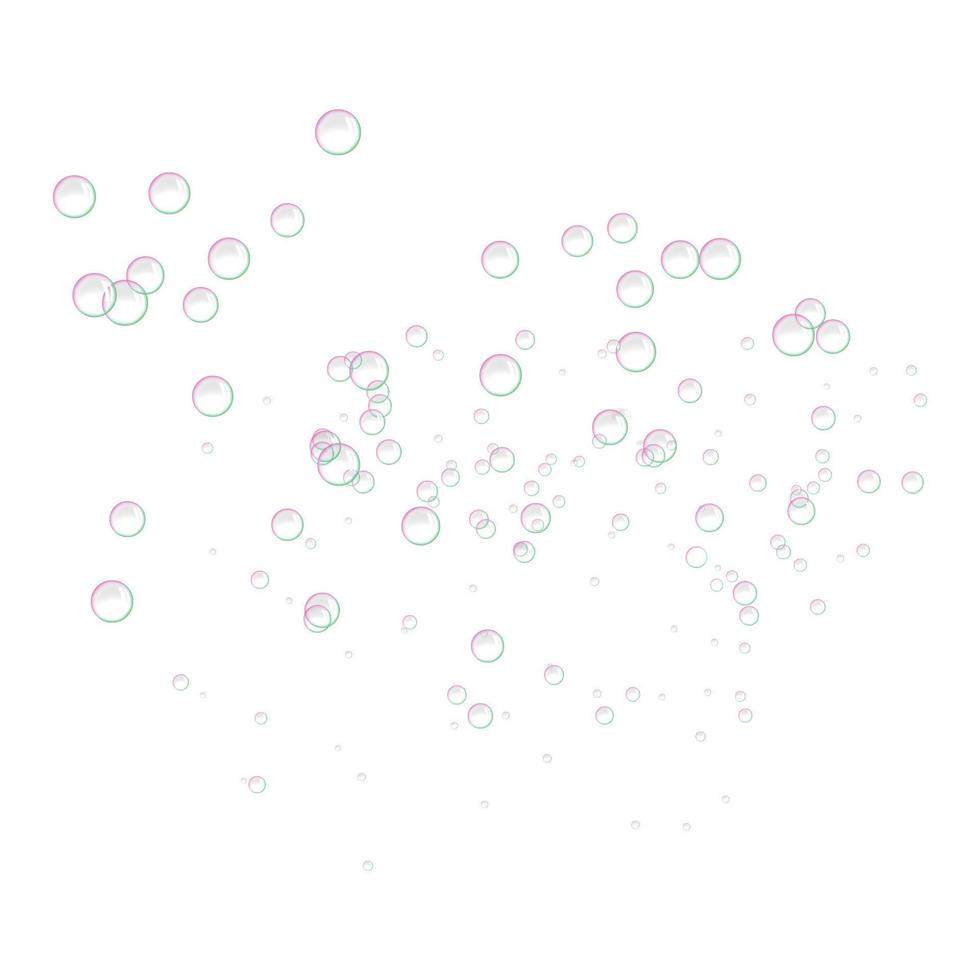 icono de burbujas, estilo realista vector
