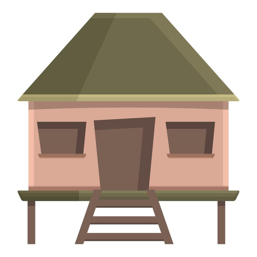 vector de dibujos animados de icono de bungalow de patio trasero. isla de la casa