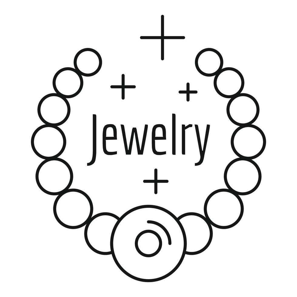 Jewelry logo, outline style vector