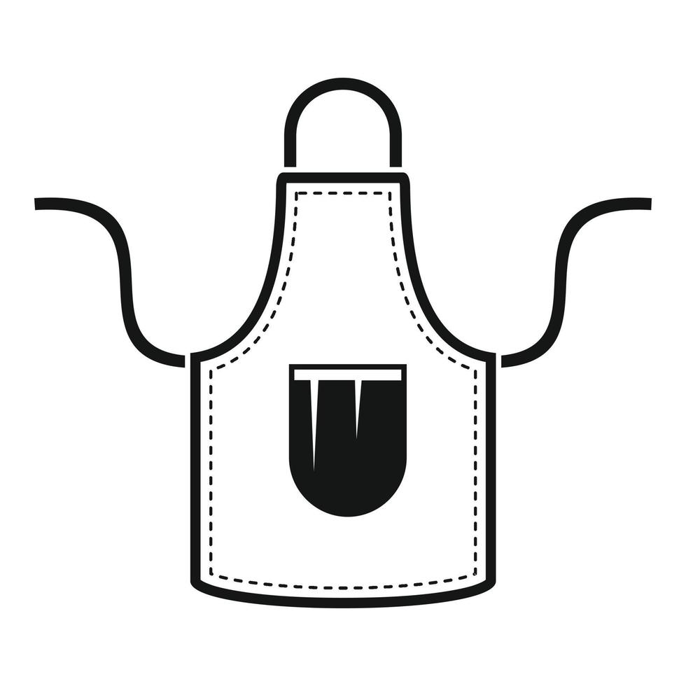 Jeans apron icon, simple style vector