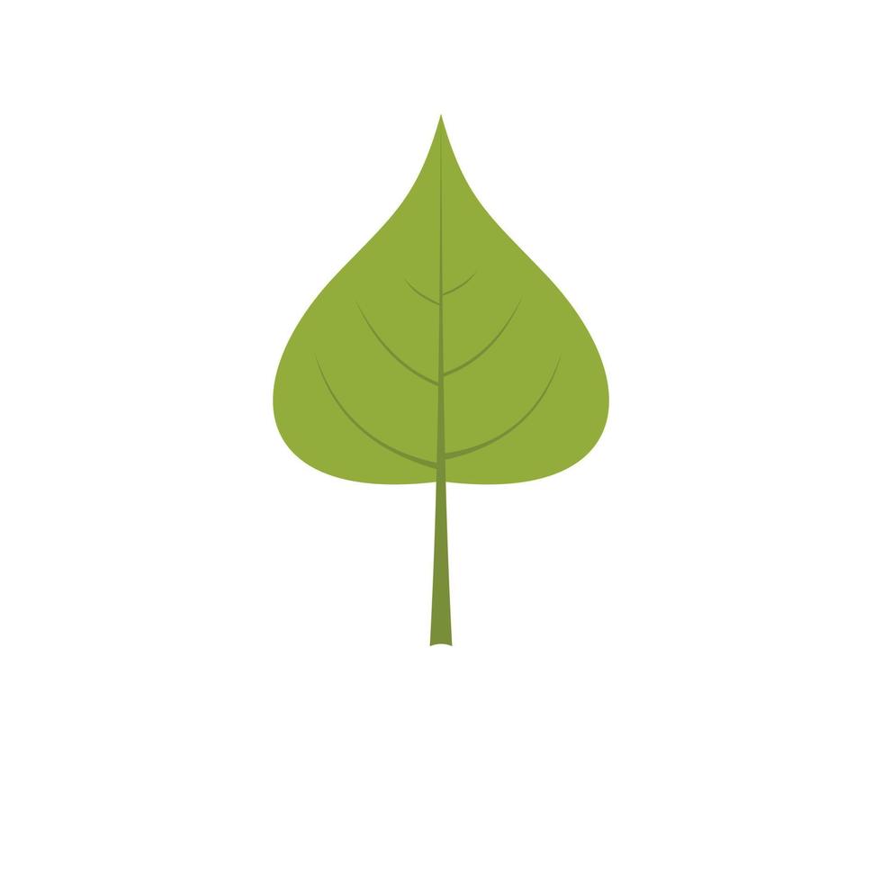 icono de hoja de álamo, estilo plano vector