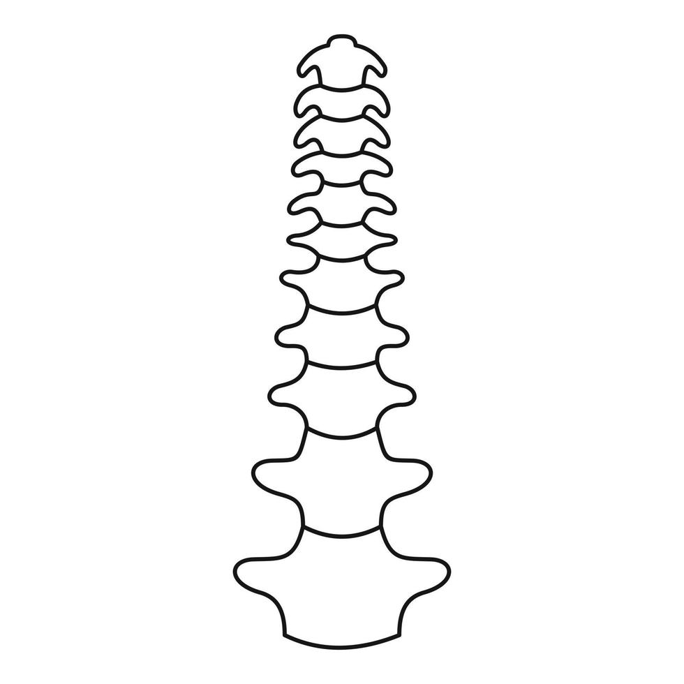 Human spine icon, outline style vector