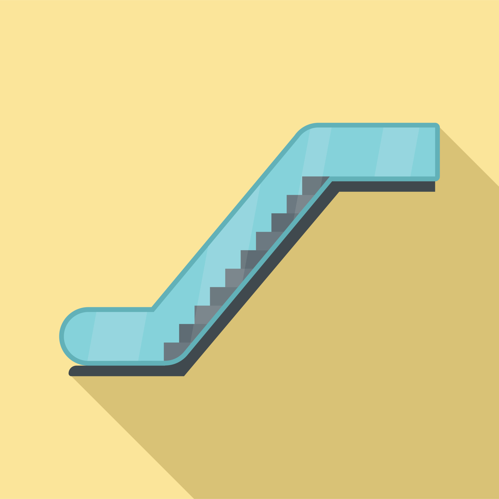 Glass escalator icon, flat style 14367922 Vector Art at Vecteezy