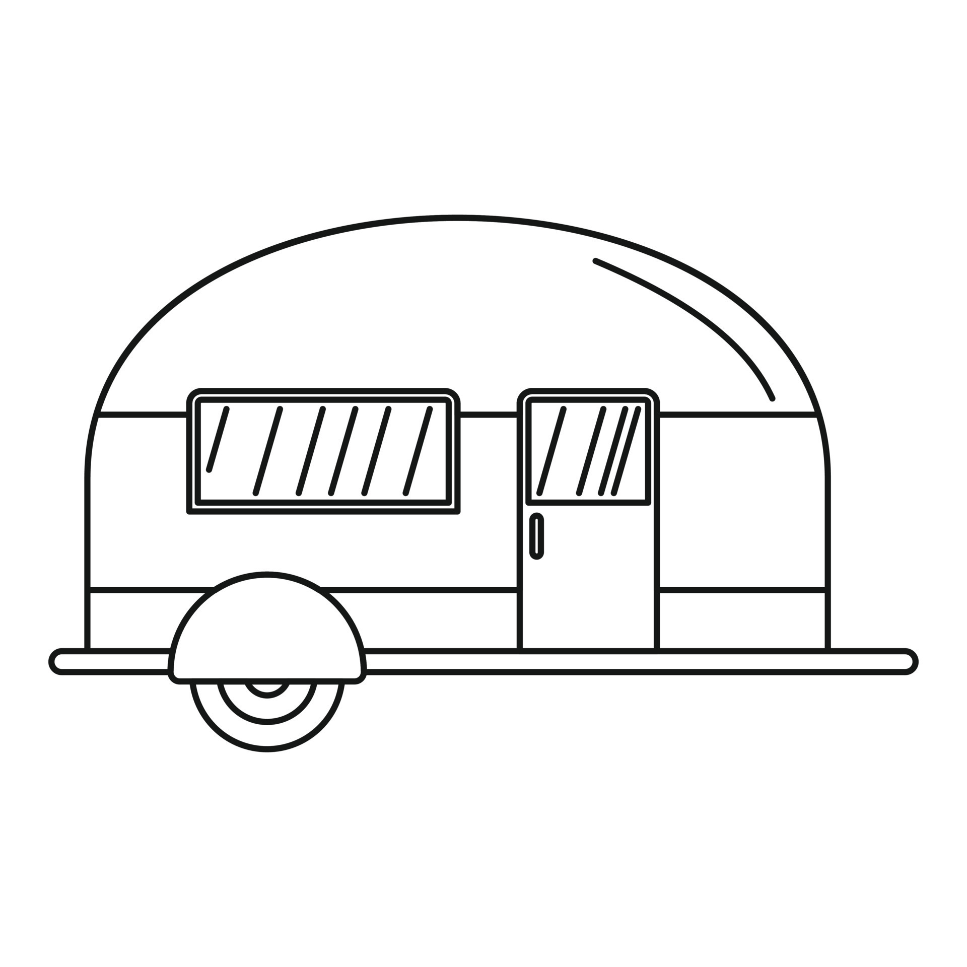 Camp trailer icon, outline style 14367932 Vector Art at Vecteezy