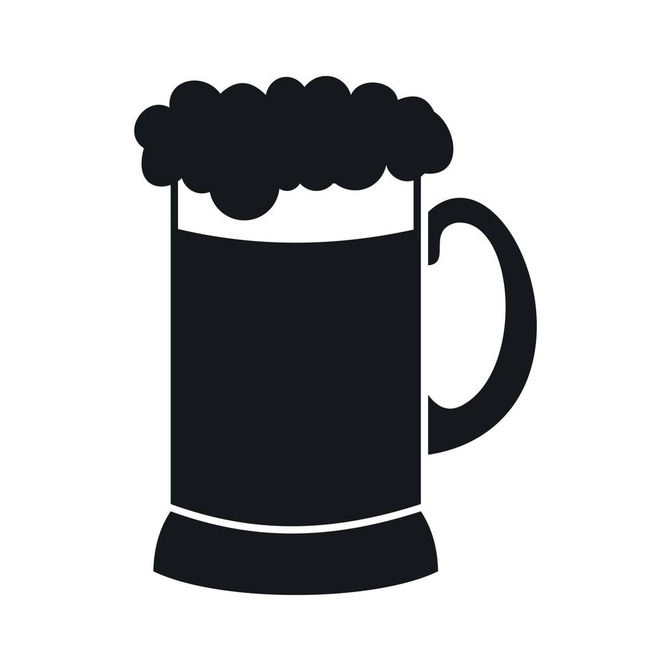 Mug of dark beer icon, simple style vector