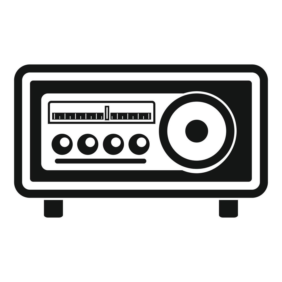 Vintage radio icon, simple style vector