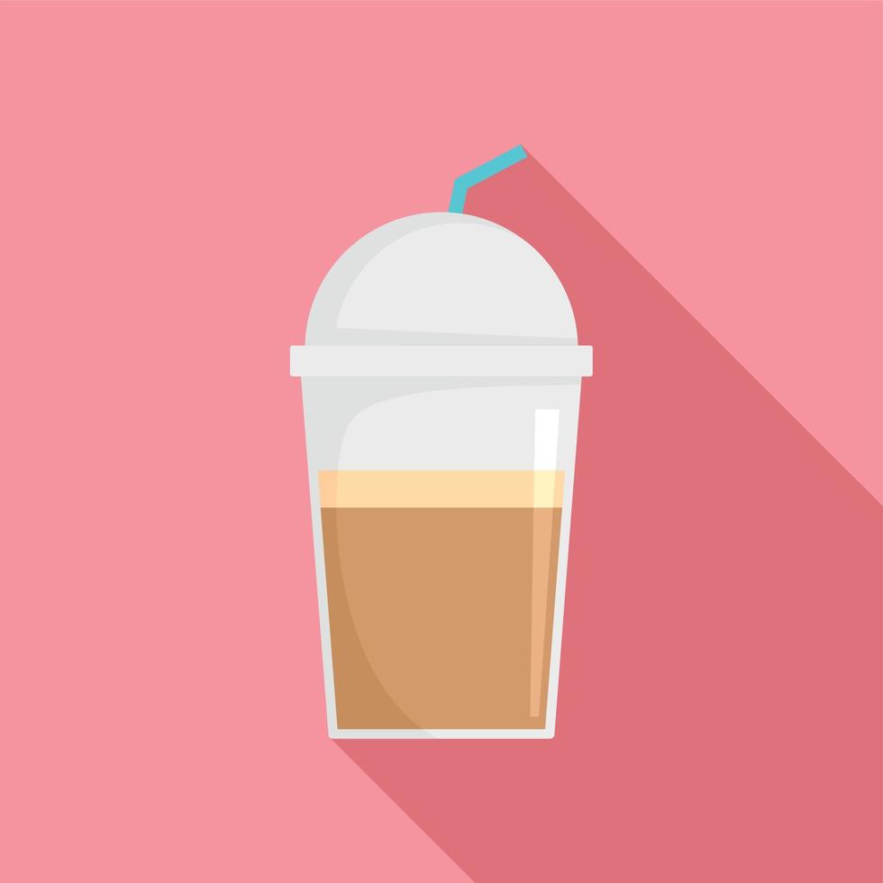 icono de chocolate frappé, tipo plano vector