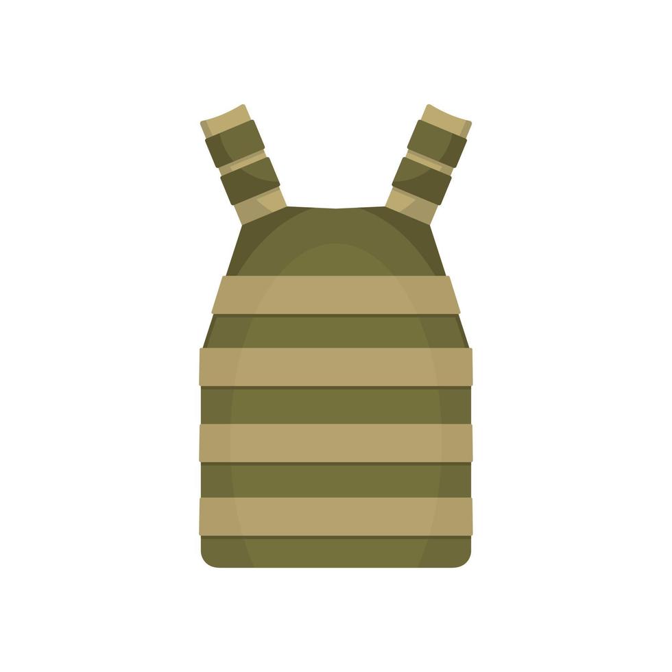 icono de chaleco del ejército, estilo plano vector